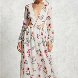 Forever 21 Floral Maxi Dress with cutouts